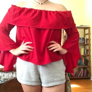 A off the shoulder blouse